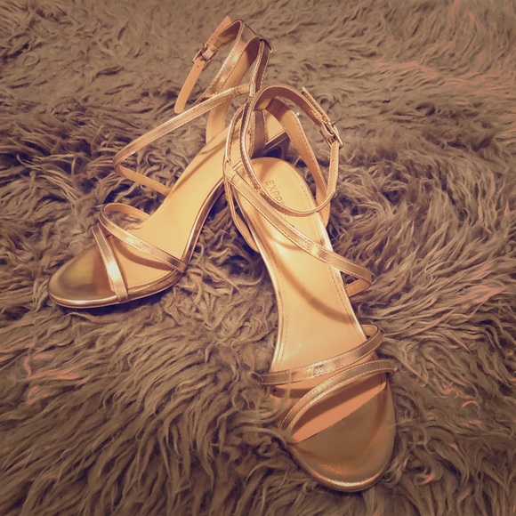 Gold Strappy Heels - Picture 2 of 4